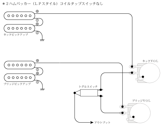 ＬＰタイプギター配線図