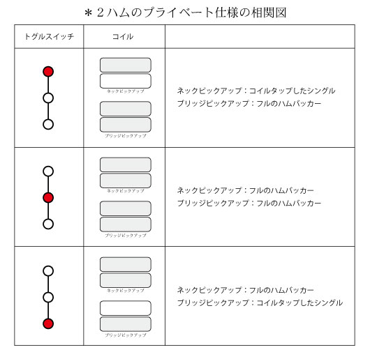 2ハムのギタープライベート仕様相関図