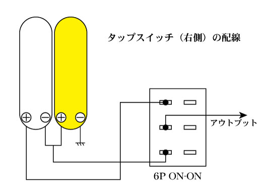 右側タップスイッチ配線